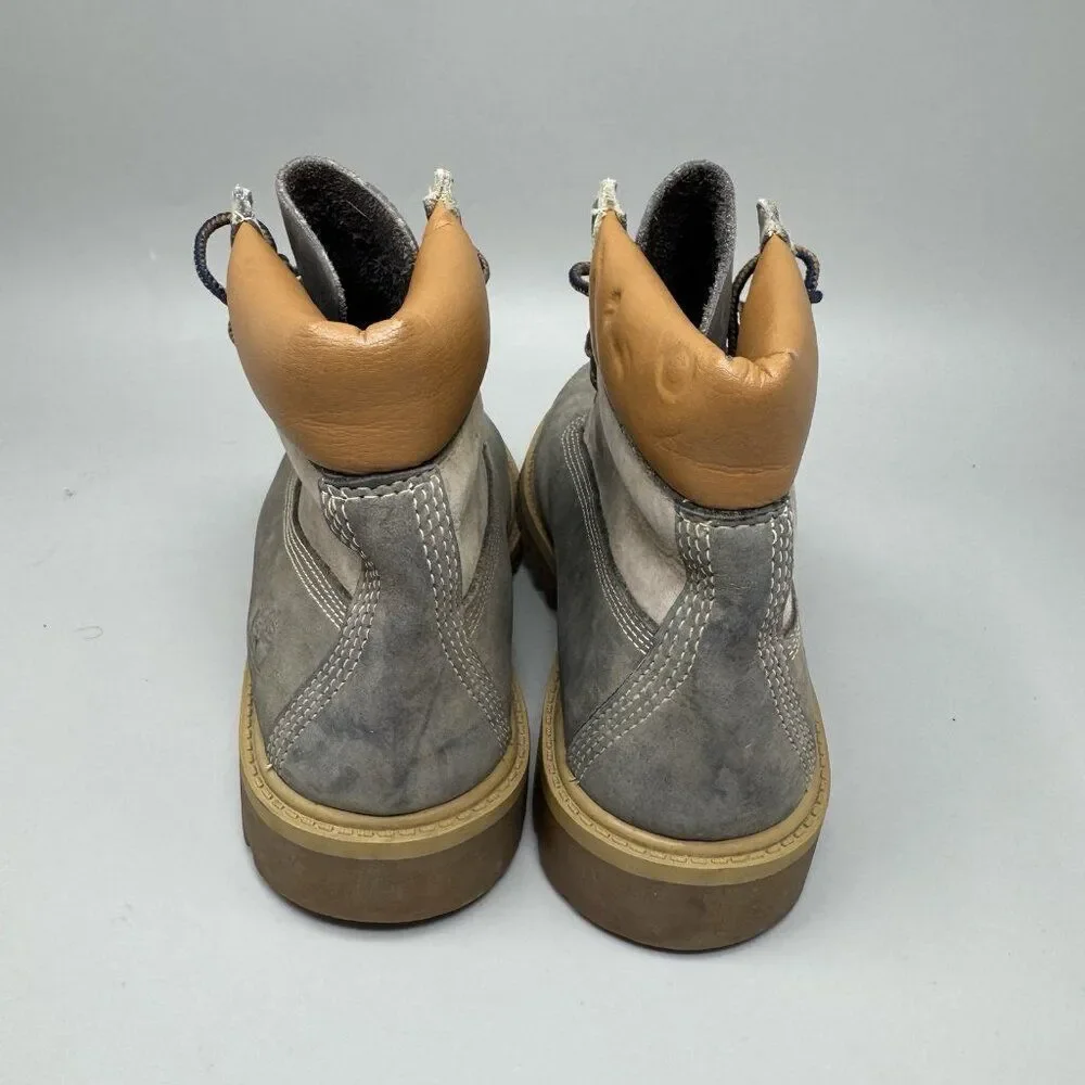 Junior's Timberland 6 Inch Premium Waterproof Gray Boot Size 4